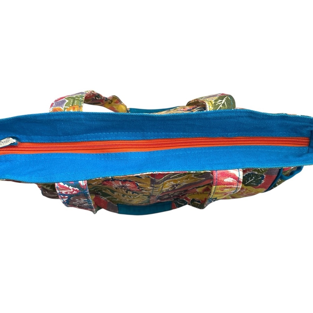 Boho Canvas Floral Tote  Beach Bag - Multicolor - Picture 4 of 10